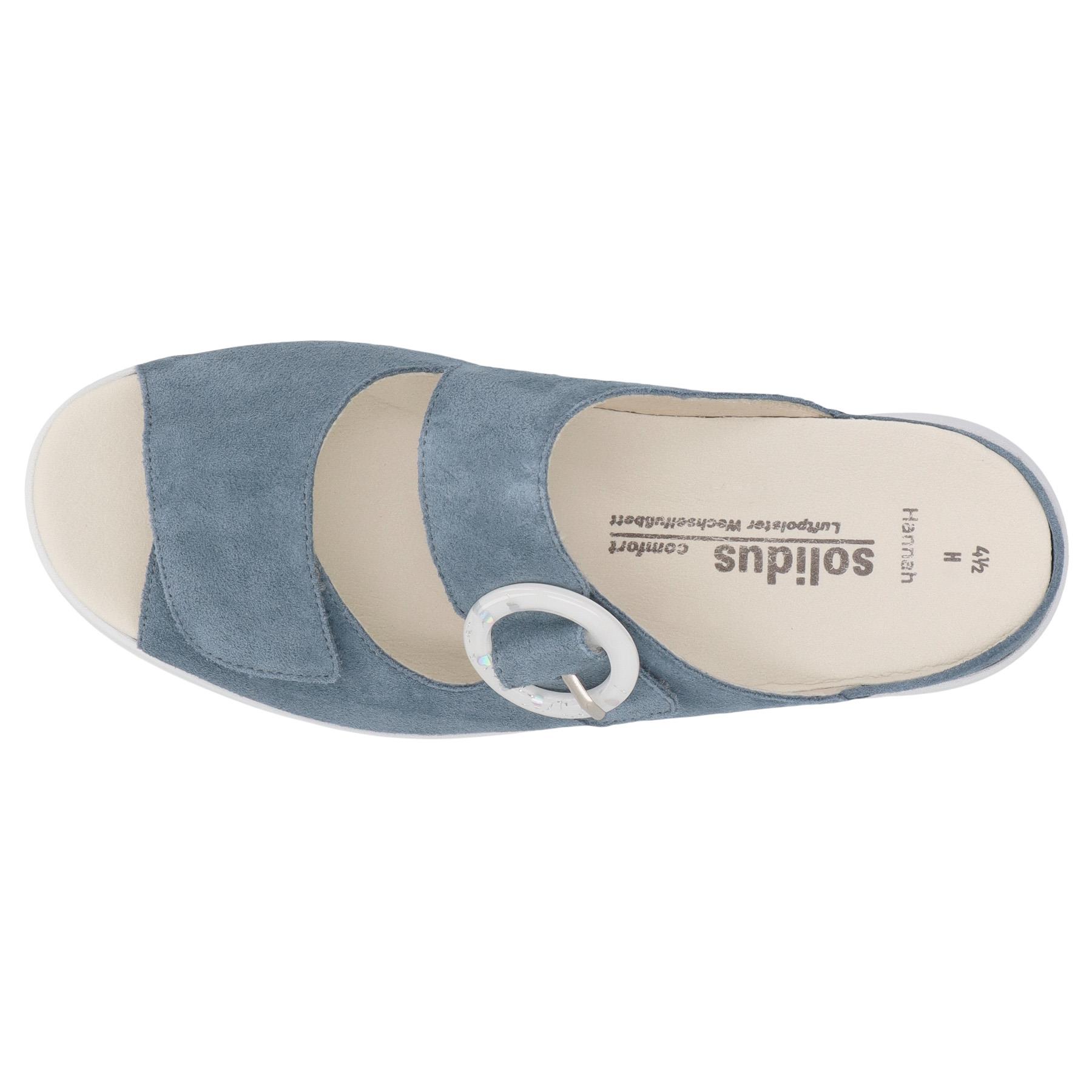 blaue pantolette draufsicht