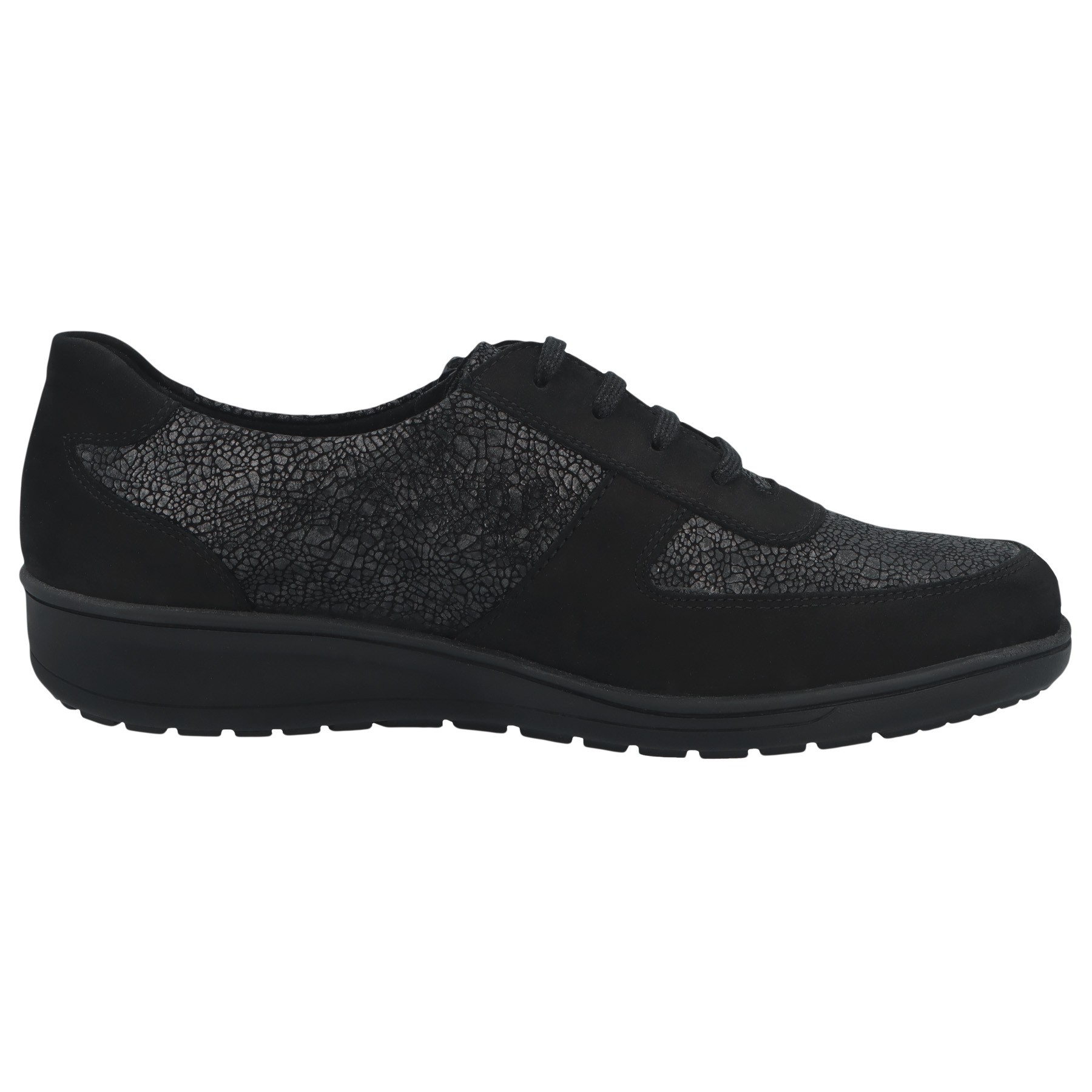 schwarze halbschuh seitenansicht rechts